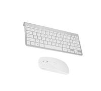 ZDETGU Combo de Teclado Inalámbrico de 2.4GHz y Ratón Combinado y Reproducción del Receptor USB Teckboard de Cepa de Scissor 12 Teclas Multimedia para iOS OS X PC XP 7 8 (Silver)