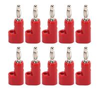 ZDETGU Conectores Tipo Banana Apilables de 4 Mm, 10 Piezas Conectores de Latón sin Soldadura para Equipos y Sistemas de Seguridad Material ABS Resistente Al óxido de Alta Conductividad (rojo)