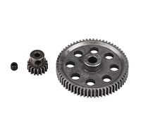 ZDETGU Conjunto de Engranajes de Coche a Control Remoto, Piñón de Motor de Engranaje Principal Diferencial de Metal 64T 17T para Camión Hsp 1/10 94103 94107 94111 94170 Pro, Actualización de Acero