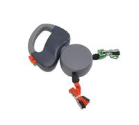 ZDETGU Correa Retráctil para Perros de 3 Metros para Caminar con Seguridad Cuerda Doble para Mascotas con Diseño Reflectante y Freno con una Sola Mano para un Control Cómodo (Gray)