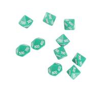 ZDETGU Dados de 10 Caras 10 Dados Poliédricos para Juegos de Mesa Enseñanza de Matemáticas Educativos de Plástico con Números Blancos (Green)