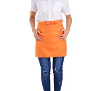 ZDETGU Delantal Corto Unisex con Bolsillos Delantal de Cocina de Poliéster para Cocinar, Barista, Camareros Resistente Al Aceite, Diseño de Lazo, Fácil de Lavar y Secar (YELLOW)