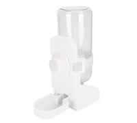 ZDETGU Dispensador Colgante de Plástico para Mascotas, para Gatos, Perros, Loros, Hámsteres, a Prueba de Fugas, Alimentador de Doble Cara, Botella para Beber Montada, Color Blanco (White)