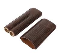 ZDETGU Estuche para Cigarros de Cuero PU, Estuche de Transporte para Cigarros de Viaje con 2 Dedos, Protector de Portátil para Hombres, Día del Padre