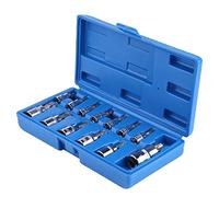 ZDETGU Juego de 13 Llaves de Vaso Torx Star Bit, Llaves de Vaso de Acero Al Cromo Vanadio con Accionamiento de 1/2 Pulgada, 3/8 Pulgada, 1/4, con Estuche de Plástico, para Uso