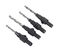 ZDETGU Juego de 4 Brocas Avellanadoras, Herramienta de Carpintería de Acero Al Carbono con Longitud para Instalación de Tornillos Al Ras, Herramienta Manual para Bricolaje y Uso Profesional,