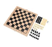 ZDETGU Juego de Ajedrez de Madera Juego de Mesa de Ajedrez Portátil Plegable 3 en 1 para Niños y Adultos con Damas y Backgammon, 24x24 Cm / 9,4 X 9,4 Pulgadas, Entretenimiento Familiar Seguro (S)