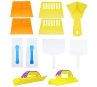ZDETGU Juego de Herramientas de 11 Piezas - Kit de Paleta y Raspador de Esquinas de Plástico para Alisar Masilla, Reparar Paredes, Quitar Papel Tapiz - Herramientas de Construcción Esenciales para