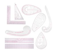 ZDETGU Juego de Reglas de Costura Multiusos de 9 Piezas para Diseño de Ropa Regla de Sastre de PVC con Plantillas de Corte de Alta Precisión, Regla Recta y Curva para Dibujar, Acolchar y Hacer