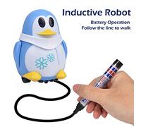 ZDETGU Juguete Inductivo de Pingüinos Que Sigue Líneas Dibujadas en una Linda Modelo (Blue)