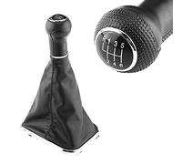 ZDETGU Kit de Bota de Polaina para Palanca de, Tapa Negra Cromada de 6 Velocidades, Reemplazo Completo de Cuero Sintético para MK4 1998 2007