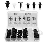 ZDETGU Kit de Clips de Sujeción Automáticos Mixtos de 100 Piezas para Carrocería de Automóvil, Clips de Retención Tipo Empuje de Nailon Compatibles con Faldones Laterales, Parachoques y Molduras -