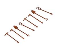 ZDETGU Kit de Herramientas Agrícolas de Metal Oxidado en Miniatura para Casa de Muñecas a Escala 112, Pala, Azada, Rastrillo, Horca para Paisajes de Jardín, Manualidades y Accesorios de Fotografía