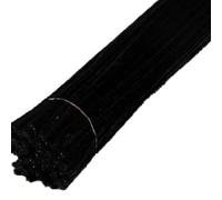 ZDETGU Limpiadores de Tuberías Flexibles de Color Puro, Tallos de Chenilla de Poliéster, Bricolaje, Educación Temprana para Niños, Juguetes Hechos a Mano, 100 Uds. (BLACK)