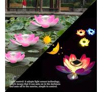 ZDETGU Luz Flotante con Energía Solar con LED que Cambia de 7 Colores - Decoración de Estanque de Jardín Al Aire Libre Ip65 - Lámpara de Flores Giratoria Activada por el Viento para Patio y Patio