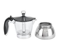 ZDETGU Moka de Acero Inoxidable de 4 Tazas - de Cocina con Resistente Al Calor, Cámara Transparente para una Fácil Preparación, de Cocina para Capuchino y café con Leche