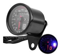 ZDETGU Odómetro Digital Universal para Motocicleta, Velocímetro, Tacómetro con Retroiluminación LED y Luz Nocturna, Se Adapta a la Mayoría de las Motocicletas (BLACK)