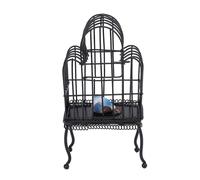 ZDETGU Puerta de Apertura de Metal de Pájaro en Miniatura a Escala 112 con Pegatina de Hierba Falsa para Decoración de Casa de Muñecas, Color Blanco (Black)