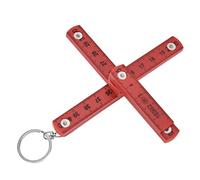 ZDETGU Regla Plegable ABS de 50 Cm, Medidor Plegable de 10 Segmentos para Carpintería, Carpintería, Azulejos, Manualidades, Portátil con Llave, Amarillo, 2 Piezas (rojo)