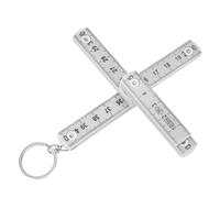 ZDETGU Regla Plegable ABS de 50 Cm, Medidor Plegable de 10 Segmentos para Carpintería, Carpintería, Azulejos, Manualidades, Portátil con Llave, Amarillo, 2 Piezas (WHITE)