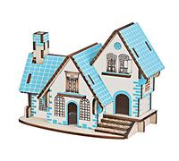 ZDETGU Rompecabezas 3D Kit de Modelo de Construcción de Casa de Villa de Madera para Niños Juguete Educativo de Bricolaje, Artesanía de Madera Segura, Mejora la Creatividad y la Interacción Entre e