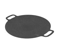 ZDETGU Sartén para Parrilla de Barbacoa Coreana, Plancha Redonda Antiadherente, Hierro Premium de 28Cm para Cocina en Interiores y Exteriores, Distribución Uniforme del Calor con Doble (28CM)