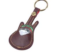 ZDETGU Soporte de Manga de Bolsas de Guitarra de Latón de Cuero Portátil Que Incluye Accesorios de Selección Ideales para Guitarristas Disponibles en Dos Colores (Black) (Brown)