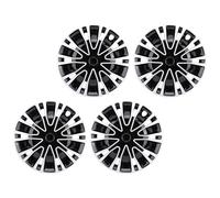 ZDETGU Tapacubos para Cubos de Ruedas de 16 Pulgadas - Tapacubos ABS Universales a Presión para Automóviles, Camionetas y SUV - Rueda R16 - Elegante Juego de Cubos en Negro Plateado - Reemplazo para