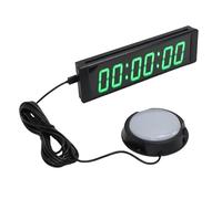 ZDETGU Temporizador de Gimnasio 1.5 Pulgadas 6 Dígitos Conteo Verde Contador hacia Abajo Reloj de Sincronización de LED con Control Telescópico de Botón de Control Remoto