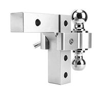 ZDETGU Towing Trailer Hitch Mount con Bolas (SILVER) | Caída de 6 pulgadas para receptores de 2 pulgadas, pasadores de bloqueo de aluminio, compatible con sistemas de enganche
