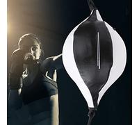 ZDETGU Velocidad de Boxeo Colgante Inflable de Doble Extremo para Entrenamiento de Perforación, Cuero PU de 35cm con Cuerda Elástica, Negro, Rojo y Verde (#3)