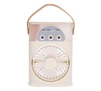 ZDETGU Ventilador Acondicionador Portátil de 3 Pulgadas con Humidificador y Luz Nocturna, Batería Silenciosa Recargable de 4000 MAh para Viajes, Uso en Interiores y Exteriores