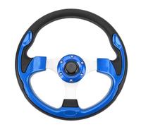 ZDETGU Volante de Carreras Universal Marco de Aluminio de 13 Pulgadas Cuero de PU Agarre Cómodo Diseño Deportivo con Botón de Bocina para la Mayoría de Vehículos y Autos de Carreras (BLUE)