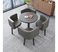 ZDFTGKM Juego de 4 sillas de comedor y mesa de centro para conferencias, combinación de sillas de negociación para recepción de oficina, juego combinado, adecuado para salón, sala de estar (Col