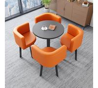 ZDFTGKM Juego de 4 sillas de comedor y mesa de centro para conferencias, combinación de sillas de negociación para recepción de oficina, juego combinado, adecuado para salón, sala de estar (Col