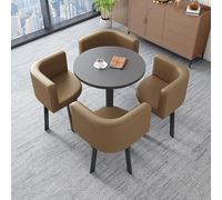ZDFTGKM Juego de 4 sillas de comedor y mesa de centro para conferencias, combinación de sillas de negociación para recepción de oficina, juego combinado, adecuado para salón, sala de estar (Col