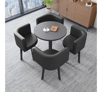 ZDFTGKM Juego de 4 sillas de comedor y mesa de centro para conferencias, combinación de sillas de negociación para recepción de oficina, juego combinado, adecuado para salón, sala de estar (Col