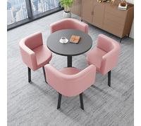 ZDFTGKM Juego de 4 sillas de comedor y mesa de centro para conferencias, combinación de sillas de negociación para recepción de oficina, juego combinado, adecuado para salón, sala de estar (Col