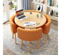 ZDFTGKM Juego de mesa de comedor redonda con 4 sillas, pequeñas mesas y sillas de oficina, muebles modernos de ocio para cocina, salón, sala de estar (80 cm, alto)