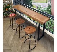 ZDFTGKM Mesa auxiliar estrecha moderna de madera con altura rectangular con reposapiés para sala de estar y cocina (160 x 45 x 105 cm)
