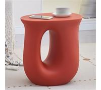 ZDFTGKM - Mesa auxiliar moderna para sofá, mesa de centro con diseño de forma especial, elegante extremo de plástico adecuado para sala de estar, dormitorio y dormitorio (rojo)