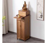 ZDFTGKM Mesa de altar de bambú para santuario, gabinete chino, nicho de Buda, mesa de meditación simple con almacenamiento, mesa de ofrenda budista vintage (marrón, 42 x 38 x 120 cm)