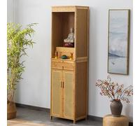 ZDFTGKM Mesa de altar personal para santuario, armario, mesa de meditación con cajón, soporte de oración, decoración del hogar, para salas de estar, santuarios, templos (marrón claro, 50 cm)
