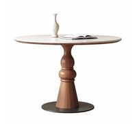 ZDFTGKM Mesa de comedor redonda para 4 personas, cocina y cena con marco de patas de madera para el hogar, sala de estar (nogal)