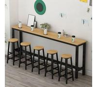 ZDFTGKM Mesa rectangular de madera para bar, altura de mostrador, para cocina, sin sillas, barra de pared, hogar, balcón, pie largo, tienda de té, leche, color negro natural, 71.9 pulgadas de largo x