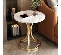 ZDFTGKM Metal Frame Side Table, Coffee Tables, Sofa Side Tables, Round End Table, Mid Century Modern End Tables, Corner Table for Living Room, Bedroom(Gold,21.7x21.7in)