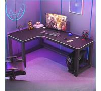 ZDFTGKM Modish - Escritorio para computadora en forma de L con gestión de cables, esquina de regreso, mesa combinada, color negro, mano izquierda, 71 pulgadas de largo x 47.2 pulgadas de ancho y 29.5