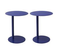 ZDFTGKM Nordic - Juego de 2 extremos de mesa redondos de metal con elegante lado escandinavo pequeño para apartamento, color azul, 16 pulgadas de largo x 25 pulgadas de alto