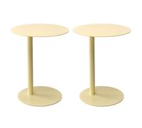 ZDFTGKM Nordic - Juego de 2 extremos de mesa redondos de metal en C, estilo escandinavo, pequeño, para apartamento, color amarillo claro, 16 pulgadas de largo x 20 pulgadas de alto
