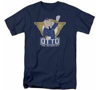 ZDFUXDSRA Airplane Otto T Shirt Mens Movie Navy Man T-Shirt 100% Cotton Sleeve Shirt Navy Blue